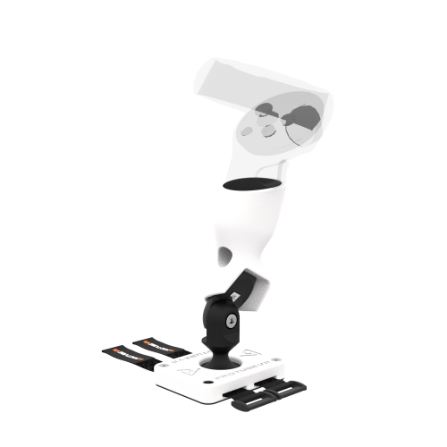 Right view of Left hand ProTas VR Joystick for Meta Quest 2 with White PLA base with White PLA cups