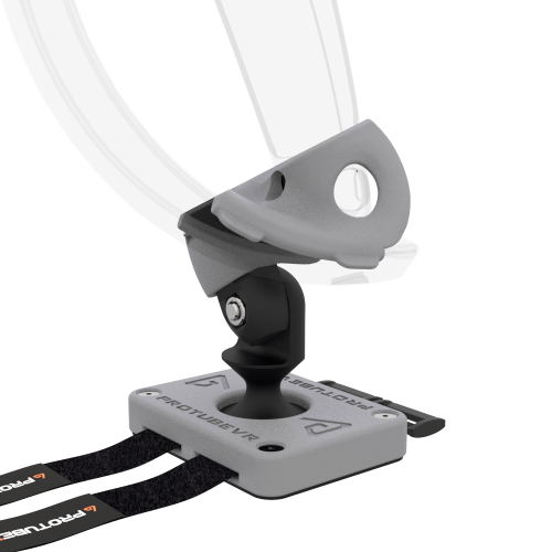 Zoom view of Left hand ProTas VR Joystick for Valve Index Knuckles with Grey PLA base with Grey PLA cups