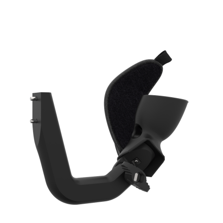 Right view of ProVolver Right Front extension to have an SMG simulator for Meta Quest 1 with prostrap with Black Carbon cup
