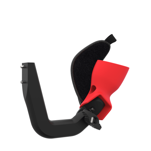 Right view of ProVolver Right Front extension to have an SMG simulator for Meta Quest 2 with prostrap with Red PLA cup