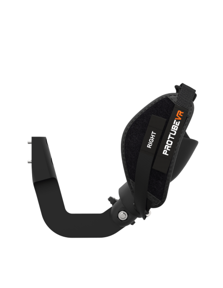 Side view of ProVolver Left Front extension to have an SMG simulator for Meta Quest 3 with prostrap with Black Carbon cup