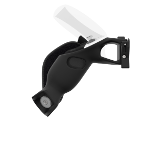 Side view of ProVolver Rear Cup for Meta Quest 1 and Rift S Black Carbon Fiber Left hand