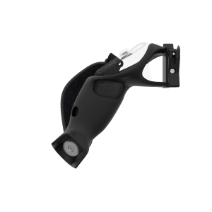 Side view of ProVolver Rear Cup for Meta Quest 3 and Quest Pro Black Carbon Fiber Left hand