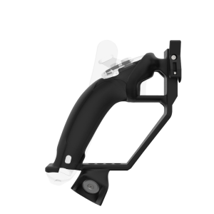 Side view of ProVolver Rear Cup for Valve Index Knuckles Black Carbon Fiber Left hand
