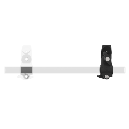 side view of a transparent starter gun stock with visible smooth bracket for front controller mount hand