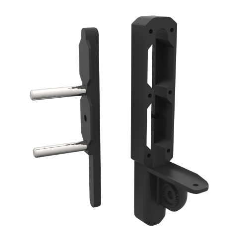 right view of black carbon butt pad spare parts for ForceTube haptic Explorer module