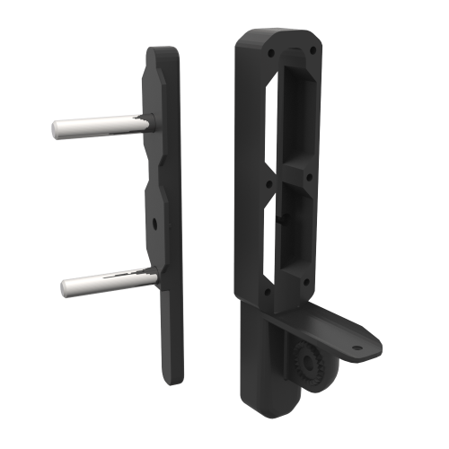 right view of separated black carbon butt pad spare parts for ForceTube haptic storm module