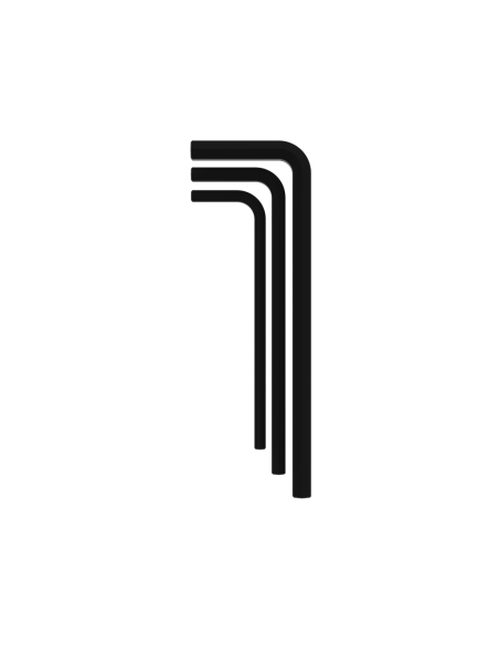 Side view of 3 allens key of different sizes allen hex key