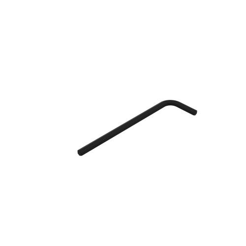Left view of a 2.5mm allen hex key