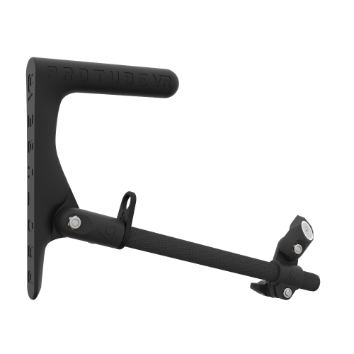 Right view of a SMG shoulder stock upgrade for Provolver haptic pistol with carbon armature and carbon static MK1 stock