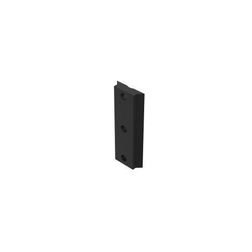 left view of a carbon black male picatini rail for provolver