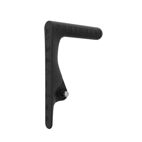 Right view of original MK1 static non-haptic carbon vr gun buttstock for shoulder point of contact