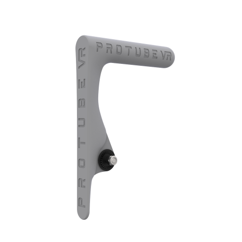 Right view of original MK1 static non-haptic grey vr gun buttstock for shoulder point of contact