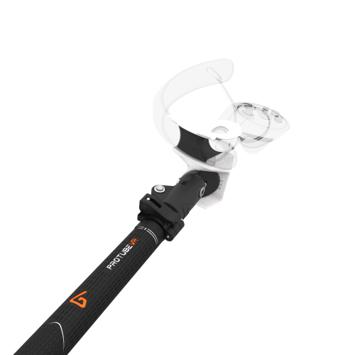 Close view of Swing It VR golf club for Valve Index Carbon Armature and White PLA cups Left hand