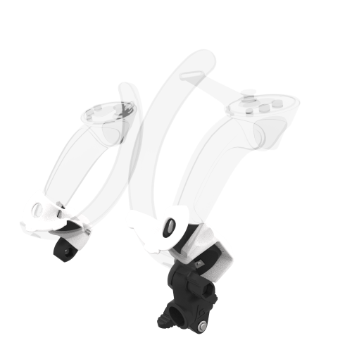 Right view of fastened vr gun stock to magtube gunstock with White PLA cups for Valve Index Knuckles