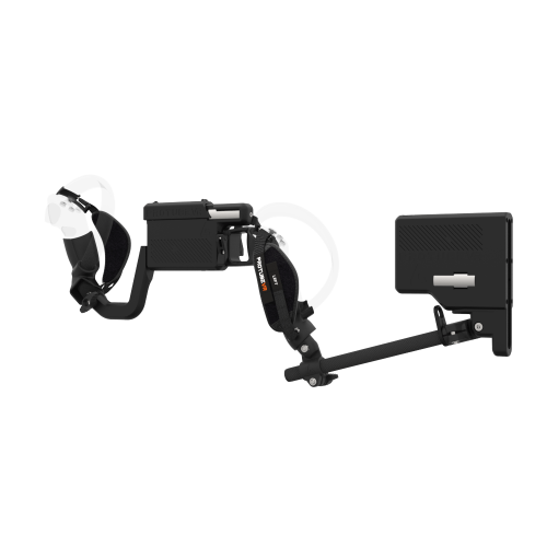 Left view of ProVolver for Pico 4 with Black Rear Cup Left Explorer haptic stock Carbon tube front carbon