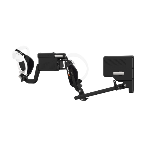 Left view of ProVolver for Pico 4 with Black Rear Cup Left Explorer haptic stock Carbon tube front white