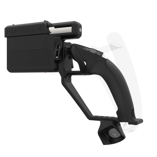 Left view of ProVolver for Valve Index Knuckles with Black Rear Cup Right no shoulder stock no front
