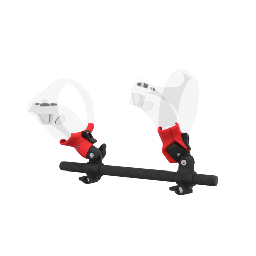 Left view of Right hand Starter vr gun stock for PSVR 2 without shoulder stock and Red cups Carbon tube
