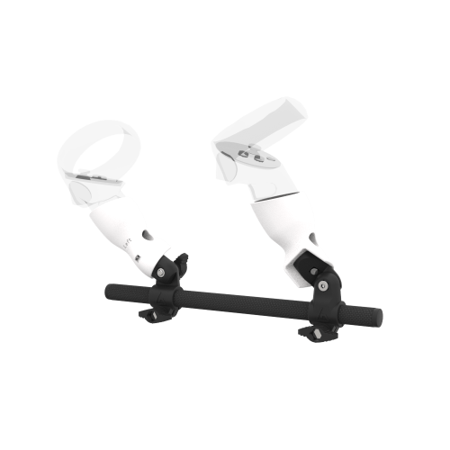 Left view of Right hand Starter vr gun stock for Meta Quest 2 without shoulder stock and White cups Carbon tube