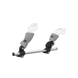 Right view of Right hand Starter vr gun stock for Meta Quest 3 without shoulder stock and Grey cups Chrome tube