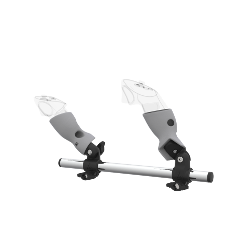 Left view of Right hand Starter vr gun stock for Meta Quest 3 without shoulder stock and Grey cups Chrome tube