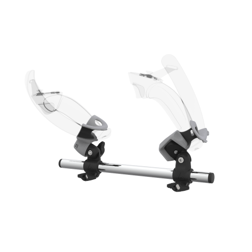 Left view of Right hand Starter vr gun stock for Valve Index without shoulder stock and Grey cups Chrome tube
