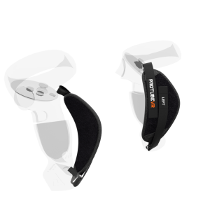 Right view of ProStraps MK1 for Meta Quest 2 with transparent controllers and cup mounts