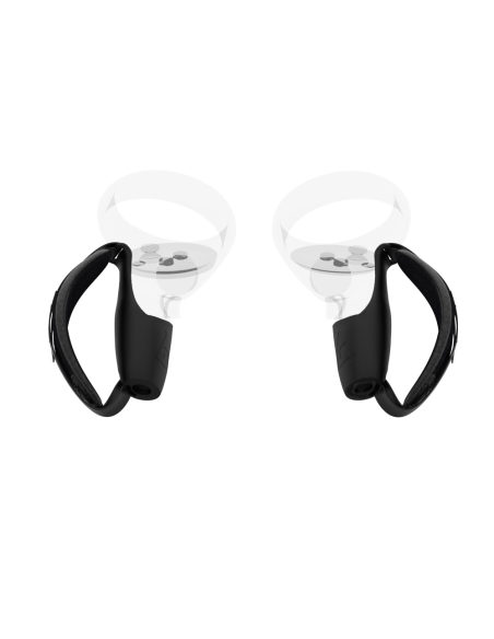 Player view of Prostraps grip MK2 Standalone for VR Meta Quest 2 with transparent controllers
