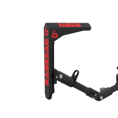 Close up view of the ragesaq collab stock MK2 on a full carbon magtube