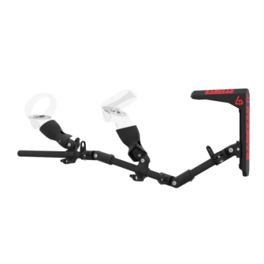 Left view of virtual reality gunstock Magtube full carbon with for Meta Quest 2 with Ragesaq collaboration stock