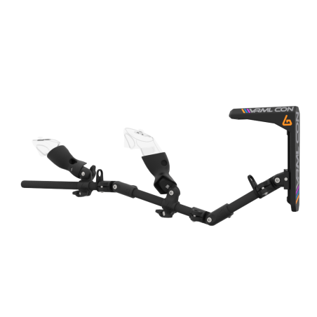 Left view of virtual reality gunstock Magtube full carbon with for Meta Quest 3 and Quest Pro with VRML collaboration stock