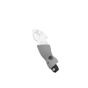 Left view of Left hand Grey PLA cups Controller mount spare parts for Pico 4 Ultra with Fastened Attachment