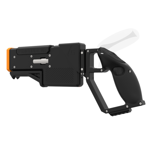 Left probolter powerful haptic gun for focus 3 and xr elite with black carbon rear cup for right hand with orange tip