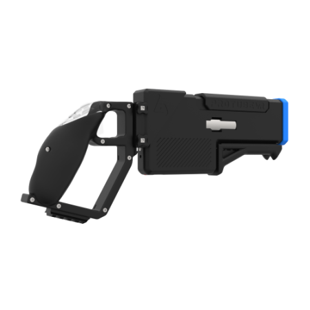 Right probolter powerful haptic gun for pico 4 ultra with black carbon rear cup for right hand with blue tip